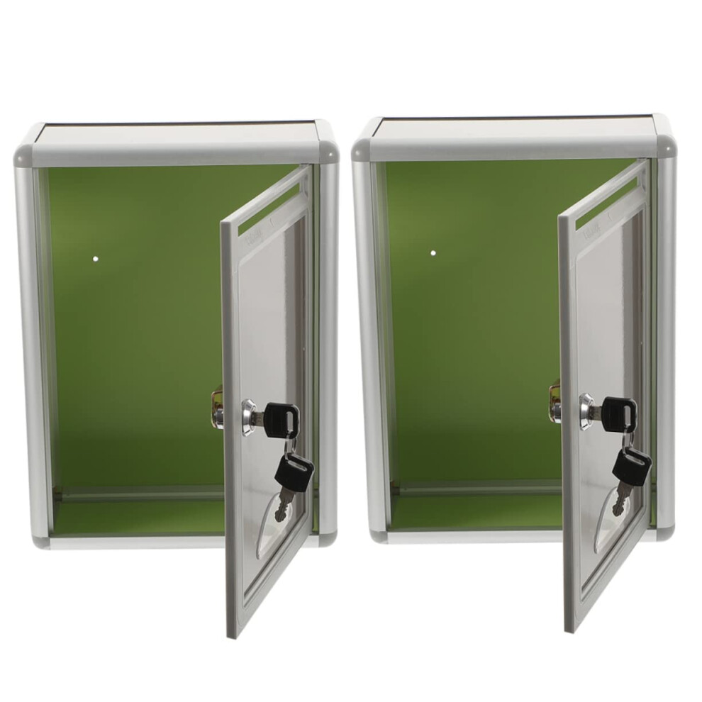 2 Pcs Metal Wall Mounted Locking Mailbox, Weatherproof Secure Mail Storage For Apartments And Homes 9073542094401