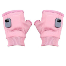 Pink Fingerless Heated Gloves with Digital Display, ThreeSpeed Heat Control for Typing, Work and Outdoor Activities