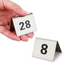 Stainless Steel Table Numbers 150 DoubleSided Stackable Tent Design for Restaurants and Cafes