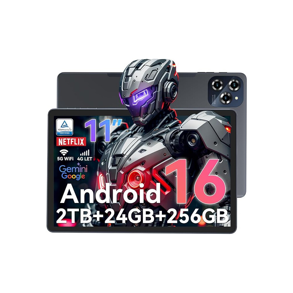 Android 16 Tablet 11 Inch With Sim Slot 24Gb Ram 256Gb Storage 2Tb Expandable Octa Core 8000Mah Fast Charging Ai Tablet 8801234537896
