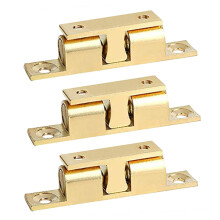 3pcs Solid Brass Ball Catch Door Latch with Adjustable Holding Strength for Closet and Cupboard