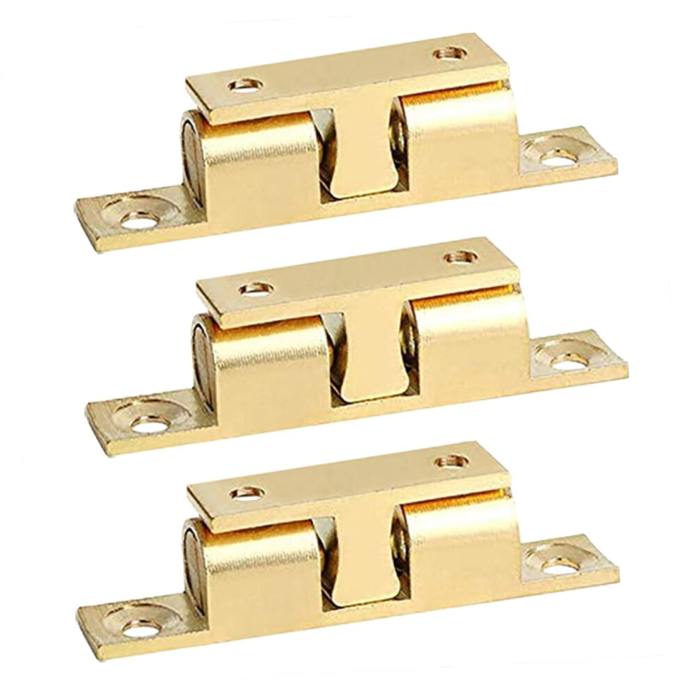 3Pcs Solid Brass Ball Catch Door Latch With Adjustable Holding Strength For Closet And Cupboard 9073542094579