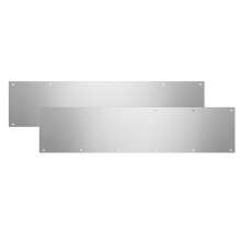 2 Pack Aluminum Door Kick Plate 8x34 Inch Silver Satin Finish for Interior and Exterior Doors