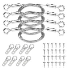 Picture Hanging Kit for Frames and Mirrors with Adjustable Heavy Duty Wire, 50 lb Capacity, 4 pcs Set