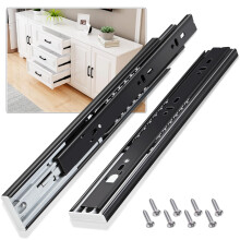 14 Inch Push to Open Soft Close Drawer Slides Full Extension Side Mount 100 LB for Cabinets