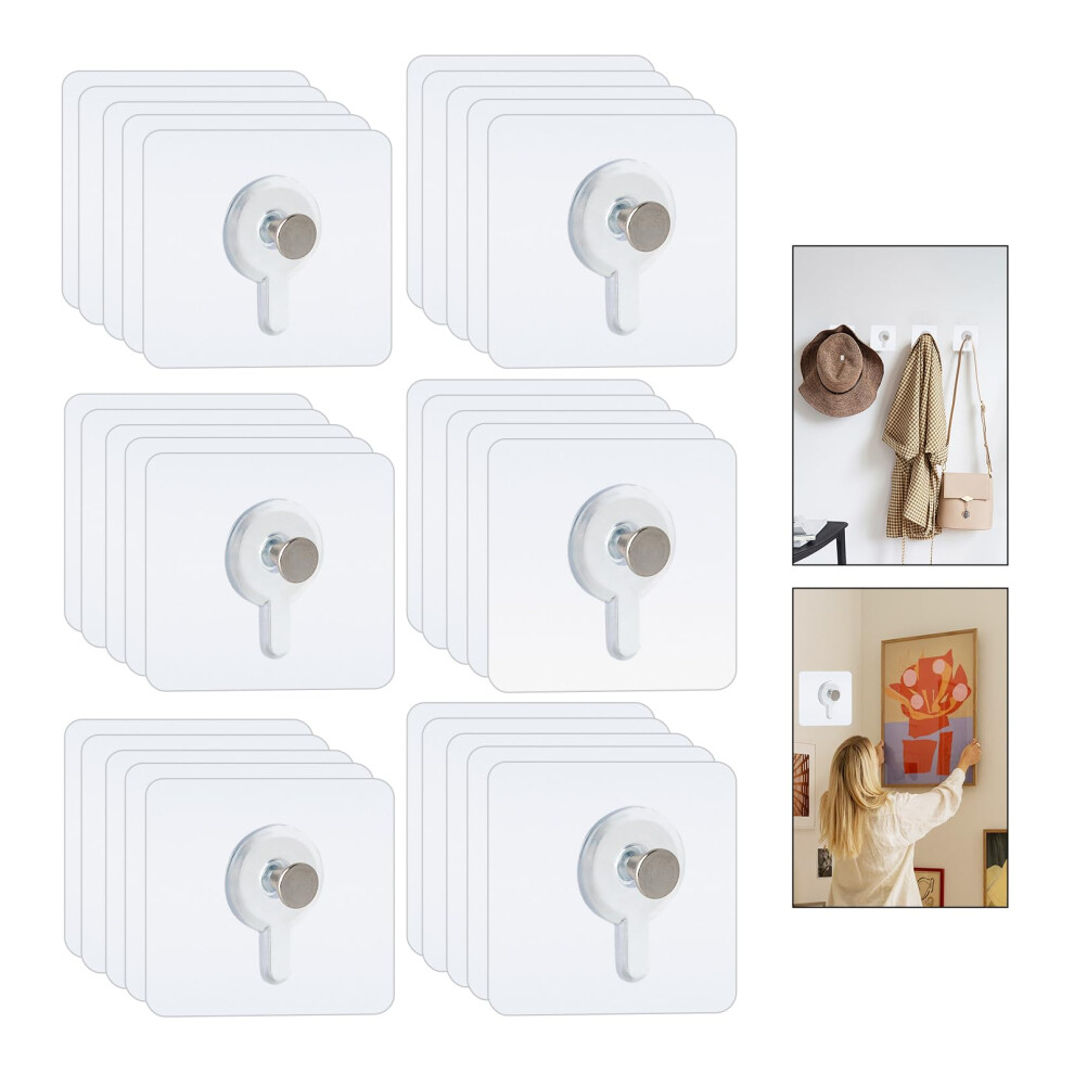 40Pcs Adhesive Picture Hooks No Drill Wall Mount Transparent Heavy Duty Removable Hooks For Pictures And Frames 9330225425427