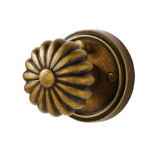 Antique Brass Privacy Door Knob with Lock for Bedroom and Bathroom, Durable Metal Vintage Handle, 1 Pack