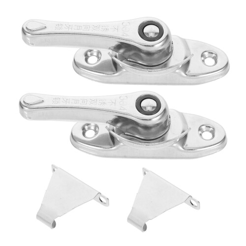 2 Sets Window Safety Lock Stainless Steel Crescent Sliding Window Lock for Enhanced Security