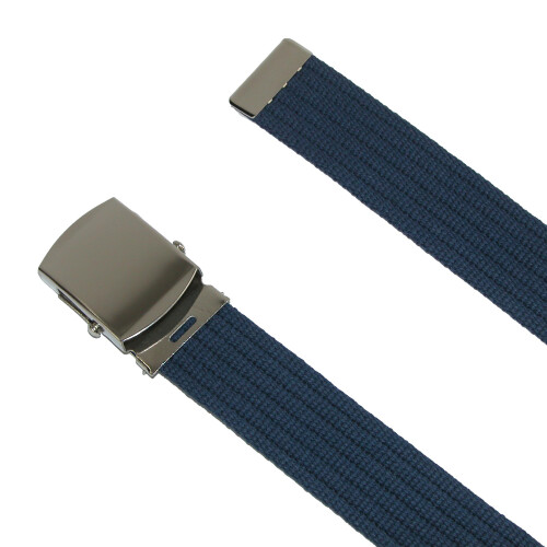 CTM Ribbed Fabric Belt with Nickel Buckle 1