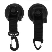 2Pcs Heavy Duty Suction Cup Hooks with Locking Grip for Camping RV Boats and Car Windows Black