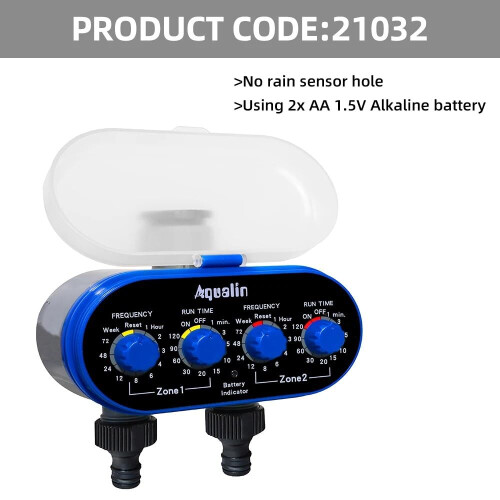 Automatic Water Timer with Dual Outlet Ball Valve, Programmable Irrigation Controller for Garden and Yard 1