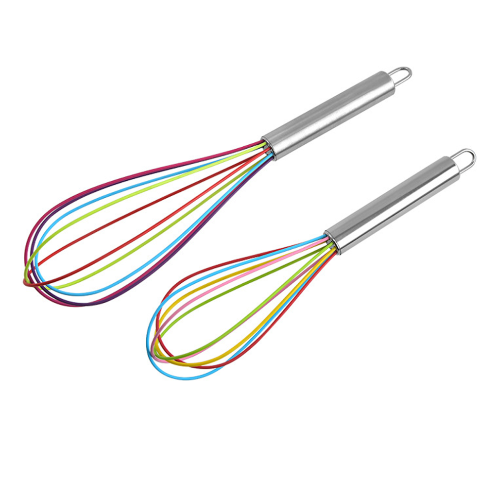 Whisks For Cooking Silicone Mini Whisk 2 Pack Colored Balloon Egg Beater For Blending Whisking Beating 3545974752694