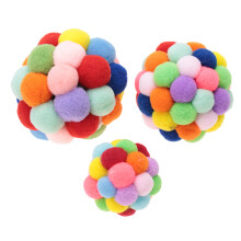 Interactive Cat Toys with Catnip and Bell, Eco Friendly Material Colorful Cat Balls for Pet Training Playing, Soft and Elastic Plush Bouncy