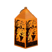 Lampa LED na Halloween, mała, bezpłomieniowa latarnia w stylu retro, ozdoba na Halloween