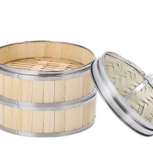 Microwavable Bamboo Steamer Set Compatible with Multiple Food Steaming, Natural Bamboo Construction With Nutrient Retention And Strong Stain