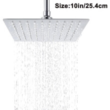 Runde/eckige Regendusche mit integriertem Duschkopf aus Edelstahl, polierter Spiegeleffekt, Überkopf-Regendusche mit Anti-Kaltwasser-Funktio