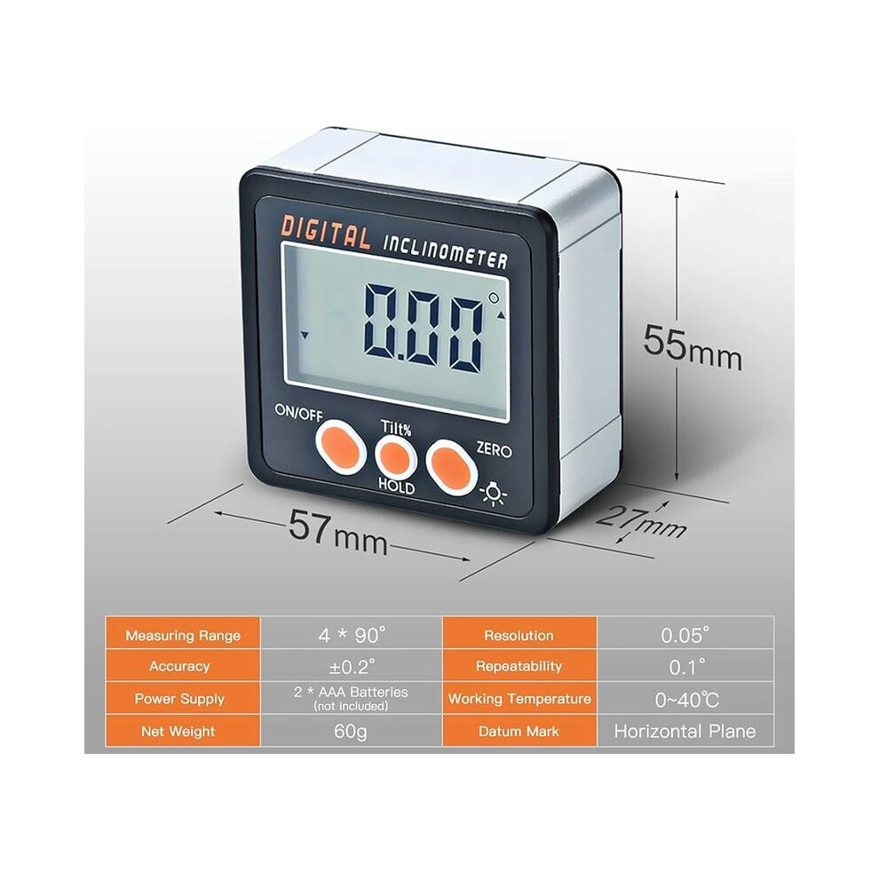 Magnetic Angle Finder With Ebtn Lcd Backlight Display, Waterproof Inclinometer Compatible With Precise Measurements Anywhere 3564946447871