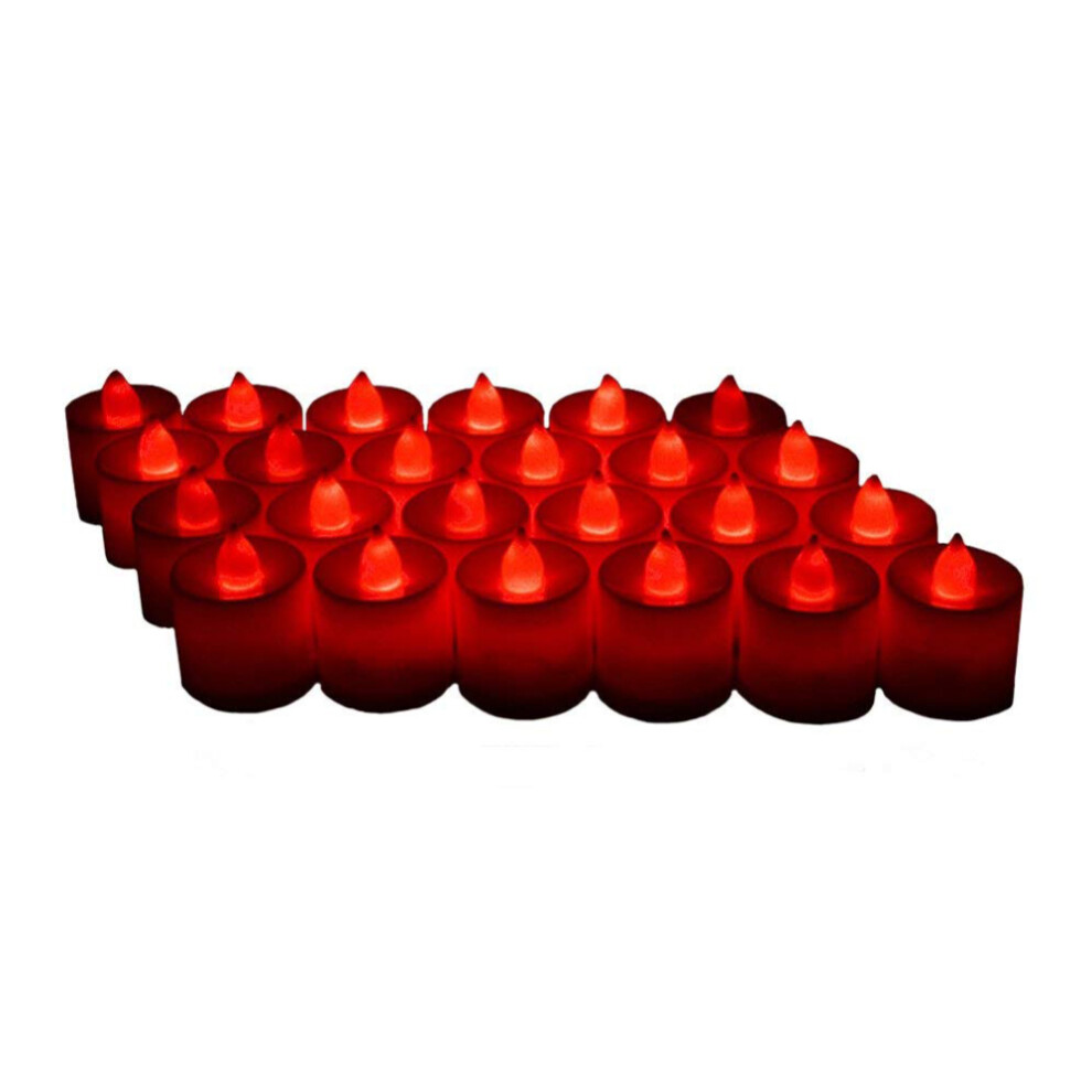 Romantic Battery Operated Flameless Candles, Led Tea Lights For Safe No Fire Risk Decor, Long Lasting Glow For Wedding, Parties, And Hol Red 3545974747171