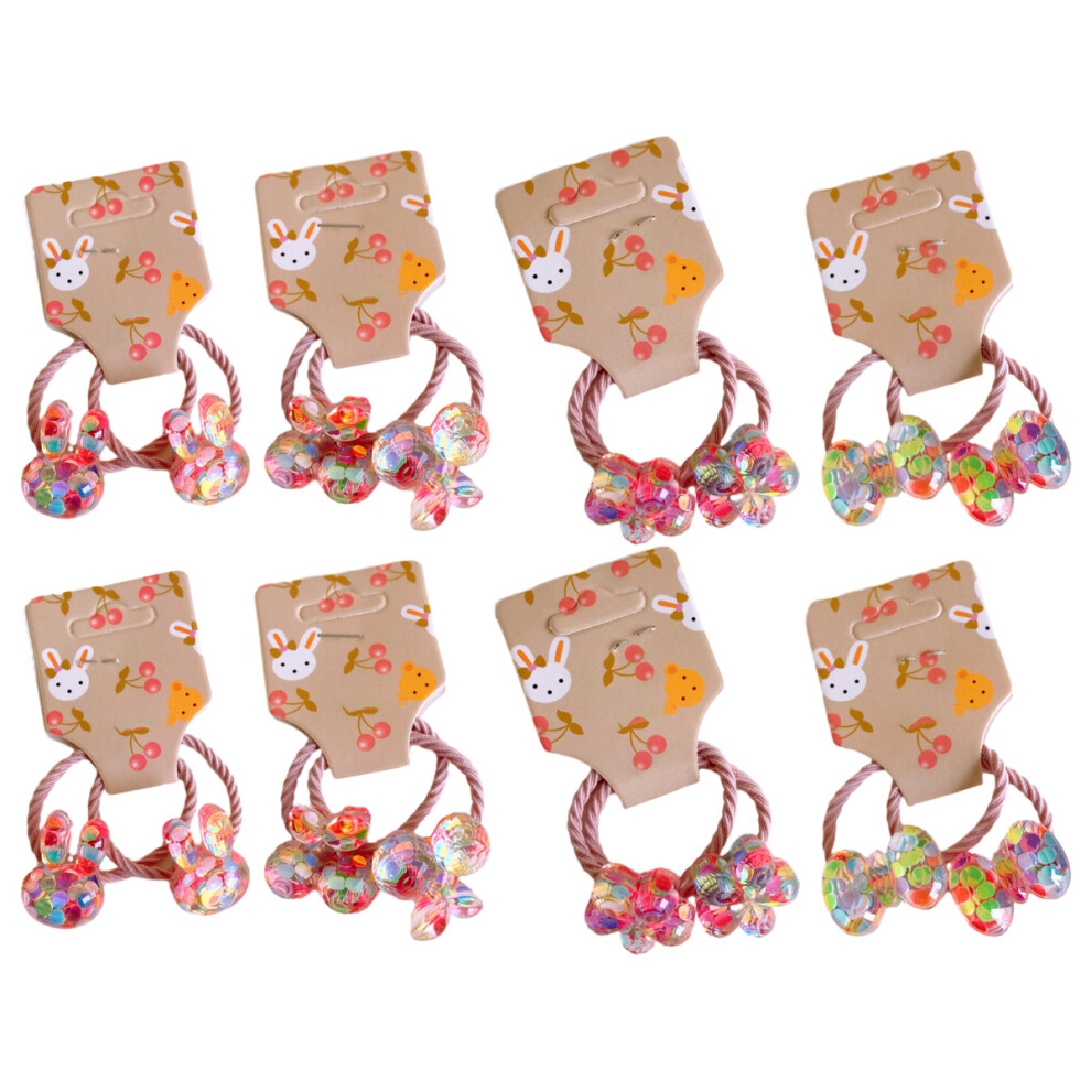 Cute Hair Scrunchies For Girls, Elastic Hair Ties With Multicolour Assorted Rabbit Ear Hairbands, Easy Ponytail Maker For Infants Toddlers T 3545974786958