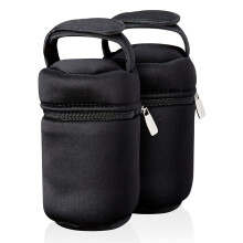 Borsa termica isolante e refrigeratore per bottiglie - Mantiene le bottiglie fredde o calde - Confezione da 2, nero