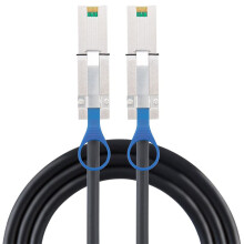 Ulkoinen Mini SAS 26-nastainen SFF-8088 uros - SFF-8088 uros -kaapeli, jossa 28 AWG, musta, 1 m