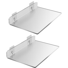 Juego de 2 estantes flotantes: amplía fácilmente el espacio de la pared. Estante pequeño de acrílico para dormitorio, baño, sala de juegos,