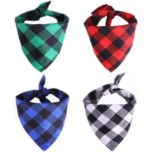 4 pañuelos clásicos a cuadros para perros, pañuelos de algodón para cachorros, bufandas triangulares para mascotas, ideales para perros y ga