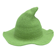 Women Witch Hat for Halloween Wool Hats Wide Brim Spire Knitte