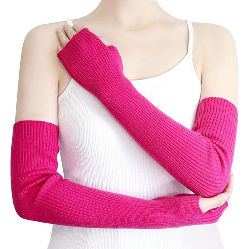 Fingerless Arm Warmers For Women Winter Stretchy Gloves Acrylic Gloves 50Cm Extra Long Gloves 3545974792195