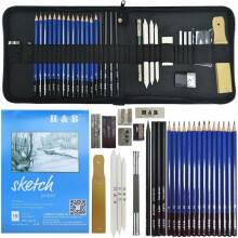 Crayon Dessin, Kit Artiste Materiel Dessin pour Dessiner, Art Supplies avec Esquisse Pastelky Grafit a pastelky Fusain pour Enfant