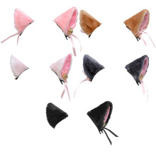 Elegante cerchietto per cosplay anime, feste in maschera, con orecchie finte in pelliccia sintetica e un grazioso accessorio per capelli adatto alla
