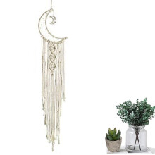 Stylish Macrame Wall Hanging, Handcrafted Dream Catcher Compatible with Bedroom Art Decor, Perfect Moon Gifts Compatible with Loved Ones