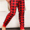Christmas Deer Embroidery Pajamas Grid Print Pants 3