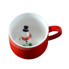 Kubek świąteczny, kawa, mleko, śniadanie, bałwan, Mikołaj, ceramiczny kubek, kreskówka, 3D, zwierzę, świąteczny prezent, kubek dla przyja
