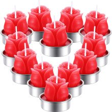 12 stk. rose fyrfadslys håndlavede delikate rosenblomstlys til Valentinsdag, Mors dag, fest, bryllup, spa, boligdekoration, gave