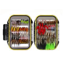 Kit de iscas artificiais para pesca em água doce e salgada, incluindo ninfas e streamers, com preço acessível. Excelente kit para pescadores