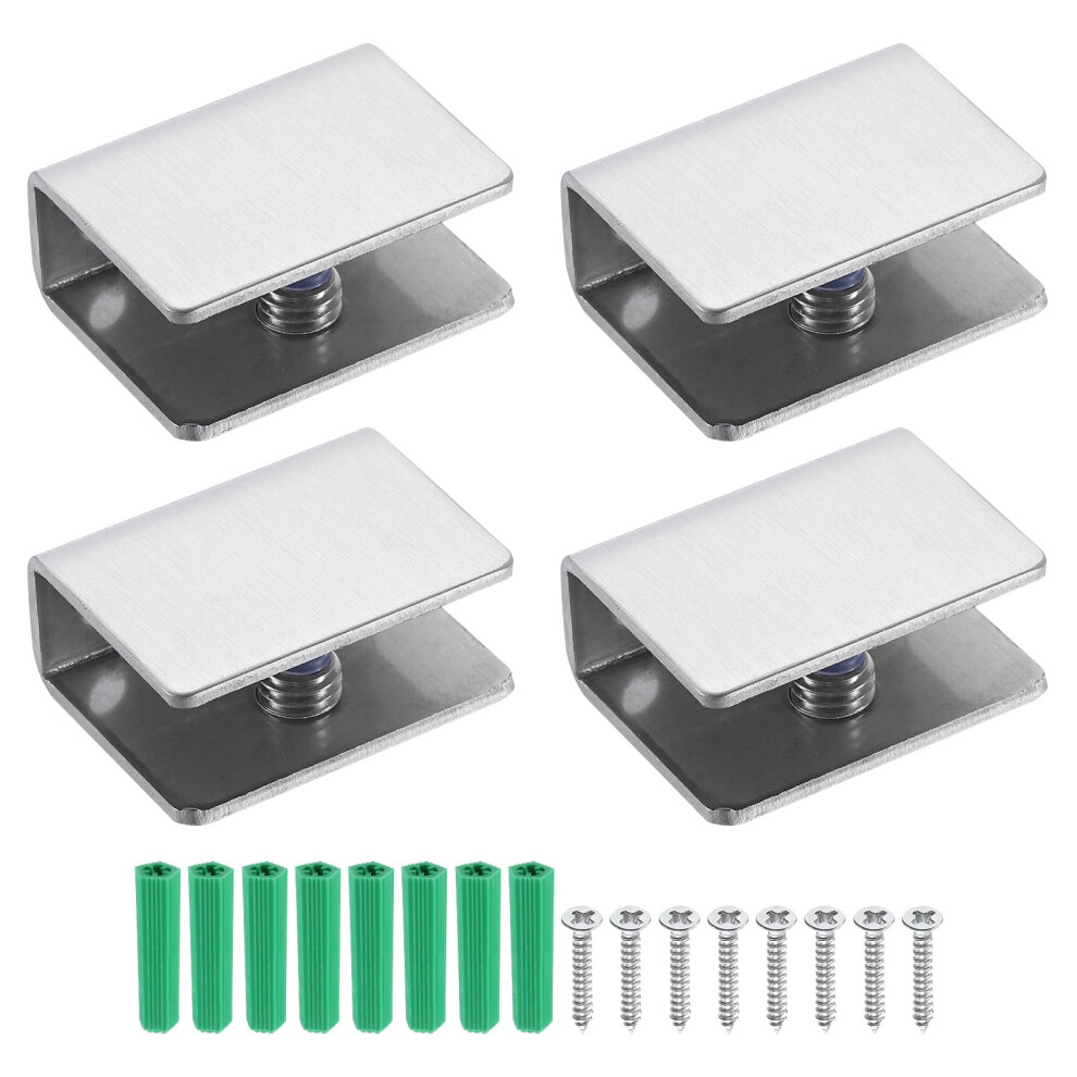 Adjustable Glass Shelf Bracket Wall Mount Stainless Steel Holder For 8Â12Mm Glass RustâResistant Brushed Silver 9330225426004