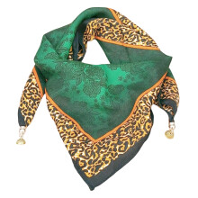 Sciarpa da donna in seta e cotone con collana, fibbia magnetica, piccola collana con diamanti d'acqua, catena per colletto, copricapo, ciond