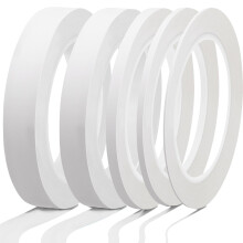 Xuniea Fine Line Automotive Masking Tape Set, 5 Rolls White Vinyl Painter's Tape for Curves, Temperature Clean Peel