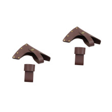 Leather Axe Sheath Set 2pcs with Blade Safety Protection and Rustic Finish for Camping Hatchet