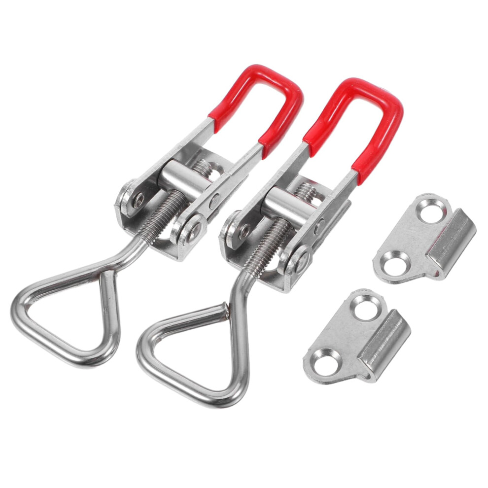 2Pcs Stainless Steel Toggle Latch With Adjustable Clamp, Heavy Duty Door Latch For Cabinet And Toolbox 9771547946519