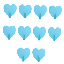10pcs Heart Shaped Self Adhesive Iron Wall Hooks Heavy Duty Decorative Rust Resistant for Home Decor