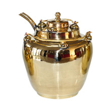 Brass Coffee Kettle 500ml Tea Warmer Pot with Long Heat Retention for Home Office and Camping