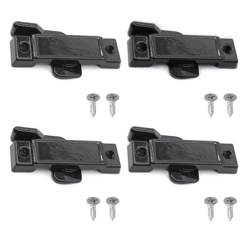 Iron Sliding Window Sash Lock 7.1 cm Black Replacement Set with Screws for Enhanced Home Security