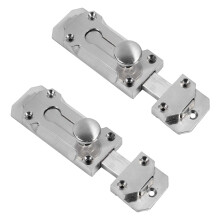 2pcs Zinc Alloy Door Bolt Lock Set, Lockable Sliding Barrel Latch for Heavy Duty Door Security