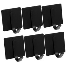 Adhesive Wall Hooks 6pcs Durable Carbon Steel NoDrill Towel Hooks for Bathroom and Kitchen