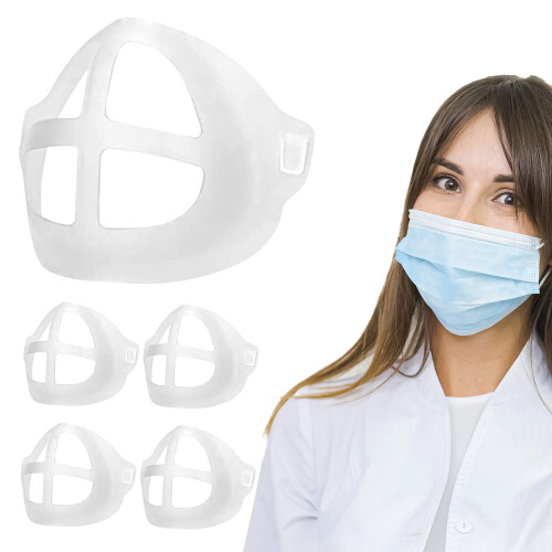 Mask Bracket 5 Pack 3D Mask Support Frame for Easy Breathing Comfortable Fit and Makeup Protection