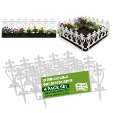 Garden Fence Panels 4 Pack Decorative Garden Edging Panels with Secure Ground Stakes