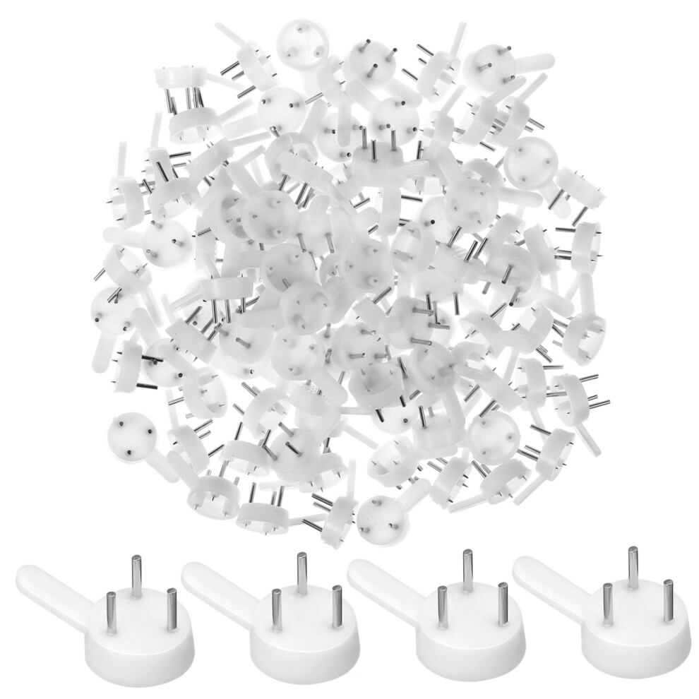 100Pcs Picture Hanging Hooks No Nail Drywall Picture Hangers Invisible No Damage Frame Hangers For Wall 9351714572743