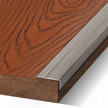 Aluminum Floor Transition Strip Wood Grain Finish Stair Nosing Trim Edge Protector Cuttable Design